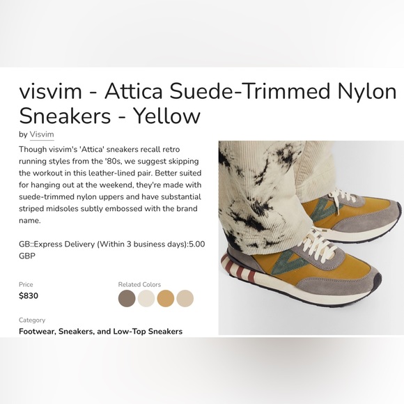 Visvim Attica Trainer in Yellow ~ "GRAILS" never fit, might as well call new - Picture 7 of 8